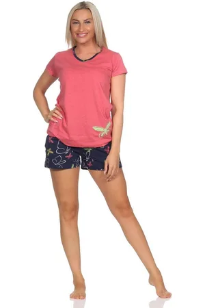 Normann Pyjama Damen Shorty Pyjama mit Schmetterling als Motiv - auch in Übergrößen - Verkäufer: Fairway