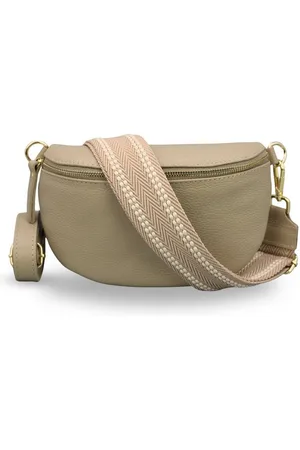 Adel Bags Bauchtasche Damen mit goldenem Reißverschluss, Bauchtasche Leder, hergestellt in Italien, mit 2 Riemen - Verkäufer: