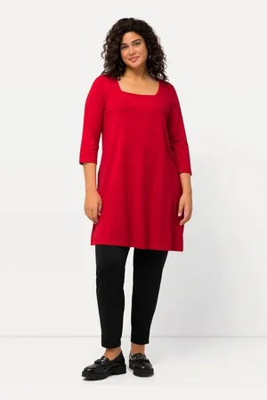 Ulla Popken Longshirt Longshirt A-Linie Carré-Ausschnitt 3/4-Arm - Verkäufer: Popken Fashion Group