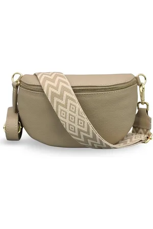 Adel Bags Bauchtasche Damen mit goldenem Reißverschluss, Bauchtasche Leder, hergestellt in Italien, mit 2 Riemen - Verkäufer: