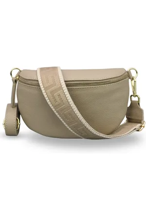 Adel Bags Bauchtasche Damen mit goldenem Reißverschluss, Bauchtasche Leder, hergestellt in Italien, mit 2 Riemen - Verkäufer: