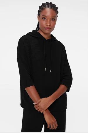 SENSES THE LABEL Kapuzensweatshirt mit überschnittenen Schultern