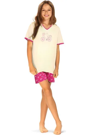 Comtessa Schlafanzug Comte Kids (Set, 2 tlg., Set) Mädchen Pyjama Shorty Kurzarm Baumwolle Blumen - Verkäufer: chic4home