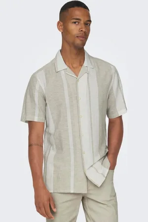 Only & Sons Kurzarmhemd ONSCAIDEN SS STRIPE LINEN RESORT NOOS