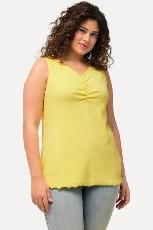 Ulla Popken Longtop Ripptop Wellenkanten Slim V-Ausschnitt ärmellos - Verkäufer: Popken Fashion Group
