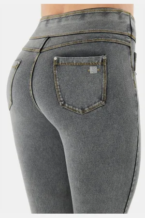 Freddy Jeansjeggings Skinny N.O.W.® Hose m. umgeschlagener Taille aus Jersey in Denim-Optik 5-Pocket-Style - Verkäufer: Finerobe Fashion