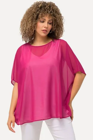 Ulla Popken Druckbluse Chiffonbluse Oversized Rundhals Halbarm - Verkäufer: Popken Fashion Group