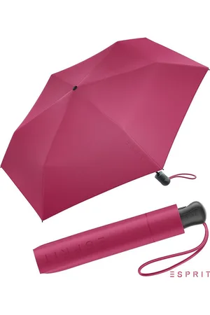 ESPRIT Taschenregenschirm Damen Easymatic Slimline Auf-Zu Automatik HW 2022 - vivacious pink, leicht, stabil, in den neuen Trendfarben - Verkäufer: RS-Versand