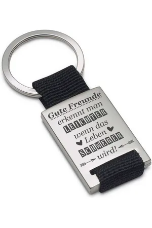 Lieblingsmensch Schlüsselanhänger Gute Freunde erkennt man leichter wenn das Leben schwerer wird (Schlüsselanhänger mit Gravur, inklusive Schlüsselring), Robuste und filigrane Lasergravur - Verkäufer: