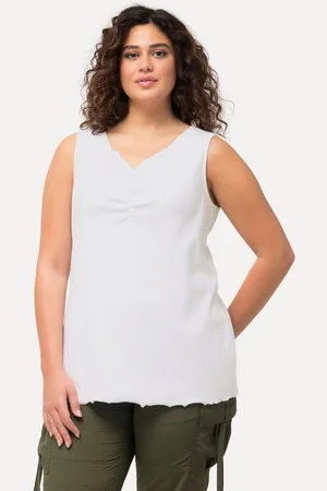 Ulla Popken Longtop Ripptop Wellenkanten Slim V-Ausschnitt ärmellos - Verkäufer: Popken Fashion Group