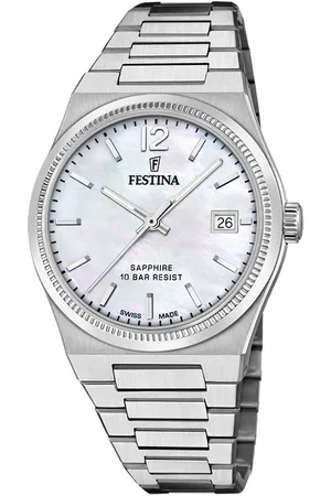 Festina Quarzuhr Rivé Collection F20035/1, Armbanduhr, Damenuhr, Swiss Made, Saphirglas, bis 10 bar wasserdicht