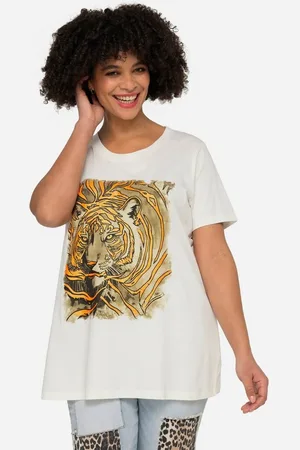 Angel of Style T-Shirt T-Shirt oversized Löwen-Motiv Rundhals Halbarm - Verkäufer: Popken Fashion Group