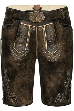 Nübler Trachtenlederhose Lederhose kurz Martin in Dunkelbraun von - Verkäufer: Trachtenhof