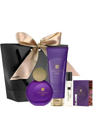 Avon Eau de Parfum FAR AWAY REBEL Spray 30 ml, Korperlotion 125ml, Taschenspray 10ml, 5-tlg., Luxuriöses Duft- und Pflegeset mit sinnlich-orientalischen Duftnoten - Verkäufer: Cultzen