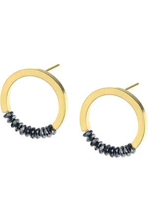 ERNSTES Paar Ohrstecker Edelstahl mit schwarzem Hämatit Ø 14 mm - Verkäufer: Schmuck-Uhren-Trends
