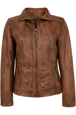 Mark Maddox Lederjacke Diana - Damen Lederjacke Lammnappa dunkelcognac antik - Verkäufer: Lederjacken24