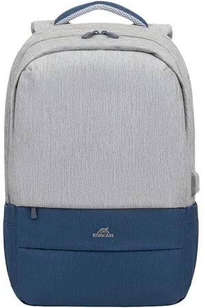 RivaCase Notebook-Rucksack NB Rucksack Prater 17.3" 7567 grau/dunkel blau - Verkäufer: computer-bahrdorf