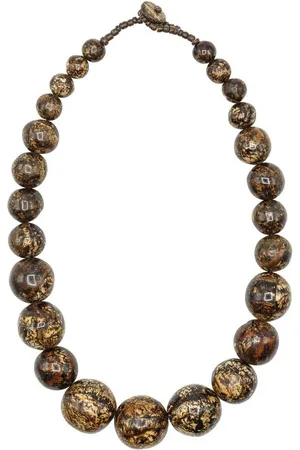 Alessandro Kette mit Anhänger Marble, runde Perlen in marmorierter Optik