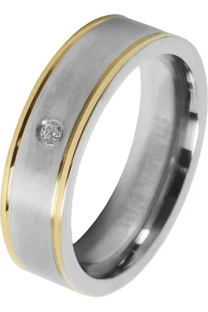 Akzent Partnerring Deep Breath aus Edelstahl, Similibesatz, bicolor, Gr. 48 - 62 (Einzeln), Damen Ring - Verkäufer: Shaghafi GmbH