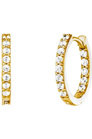 JULIE JULSEN Paar Creolen 925/- Sterling Silber vergoldet Zirkonia 15mm