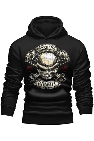 GASOLINE BANDIT Kapuzensweatshirt Hoodie für Motorradfahrer - Piston Skull - Verkäufer: RAHMENLOS®