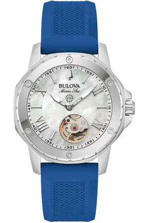 BULOVA Automatikuhr Marine Star Automatic 96L324, Armbanduhr, Damenuhr, bis 10 bar wasserdicht, Saphirglas