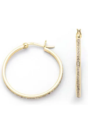 DUR Ohrring-Set Schmuck: Ohrringe, Creole, "rund 30 mm" mit Strandsand, vergoldet - Verkäufer: Strandsandschmuck