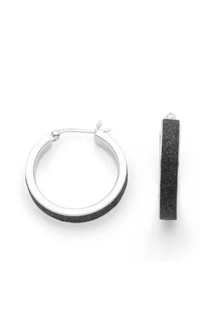 DUR Ohrring-Set Schmuck: Ohrring, Creole "rund 25,5 mm" mit Lavasand, O5547 - Verkäufer: Strandsandschmuck