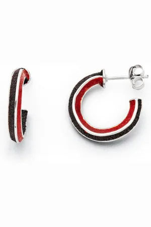 DUR Ohrring-Set Schmuck: Ohrringe, Creole, "Wellenspiel" mit Lavasand und Koralle - Verkäufer: Strandsandschmuck