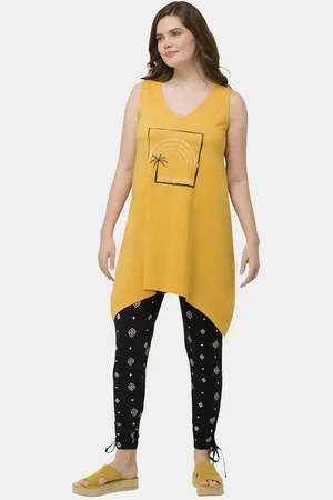 Ulla Popken Longtop Top Zipfelsaum V-Ausschnitt ärmellos Biobaumwolle - Verkäufer: Popken Fashion Group