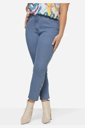 Miamoda Regular-fit-Jeans Jeans tapered Fit 5-Pocket Saum mit Zier-Ösen - Verkäufer: Popken Fashion Group