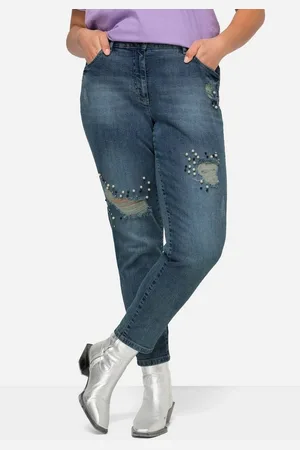 Angel of Style Regular-fit-Jeans Jeans Slim Fit verzierte Destroy-Effekte 5-Pocket - Verkäufer: Popken Fashion Group