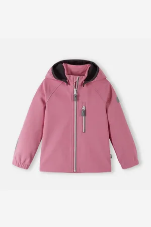 Reima Allwetterjacke Vantti Softshell Jacke Sunset Pink atmungsaktiv abnehmbare Kapuze Reißverschlusstasche - Verkäufer: HUCKLEBUCK & FINJA Nordkinder Kindermode