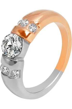 Akzent Fingerring Vasilena aus Edelstahl, Similibesatz, bicolor, Gr. 48 - 62 (Einzeln), Damen Ring - Verkäufer: Shaghafi GmbH