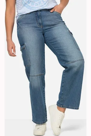 Angel of Style Regular-fit-Jeans Cargojeans Straight Fit bleached Cargotaschen - Verkäufer: Popken Fashion Group