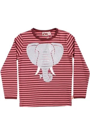 Danefæ Langarmshirt DYR Langarmshirt Roar T Red Wine/Old Rose Elefant Silver Glitter Kinder Langarmshirt - Verkäufer: HUCKLEBUCK & FINJA Nordkinder Kindermode