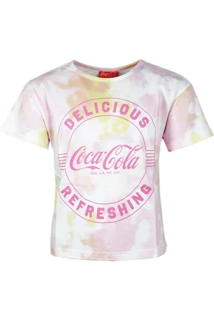 Coca-Cola Print-Shirt Vintage T-Shirt Kinder Jugend Mädchen kurzes Shirt Gr. 134 bis 164, 100% Baumwolle - Verkäufer: WS-Trend