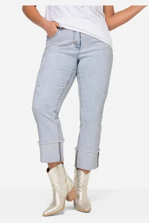 Angel of Style Regular-fit-Jeans Jeans Smiley-Muster Ziersteine 5-Pocket - Verkäufer: Popken Fashion Group