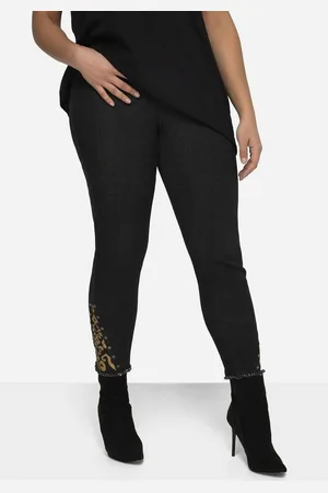 Miamoda Regular-fit-Jeans Jeans Slim Fit Leo-Einsatz am Saum 5-Pocket - Verkäufer: Popken Fashion Group