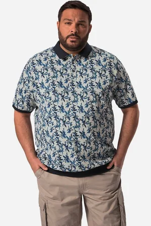Men Plus Poloshirt Men+ Poloshirt Halbarm Bauchfit Piqué Alloverdruck - Verkäufer: Popken Fashion Group