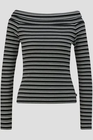 QS by s.Oliver Langarmshirt Off-Shoulder Longsleeve Streifen-Detail - Verkäufer: s.Oliver