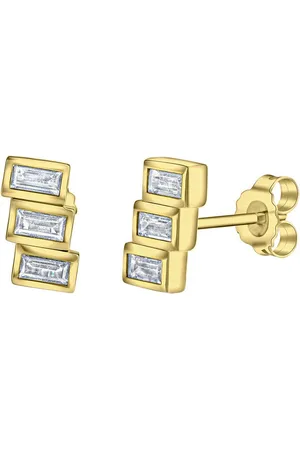 vivance collection Paar Ohrstecker 925-Sterling Silber vergoldet Zirkonia