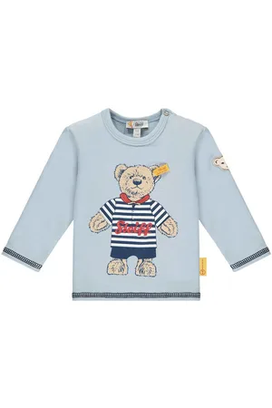 Steiff Langarmshirt Steiff Langarmshirt Teddy Print mit Stickerei und Applikation hellblau - Verkäufer: coolkids-store
