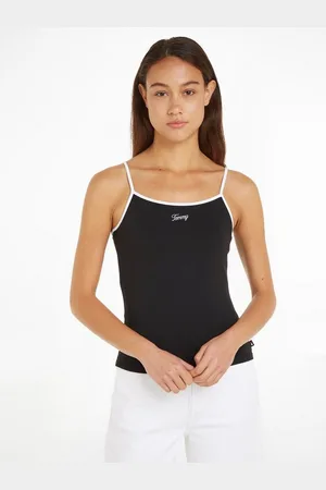 Tommy Hilfiger Spaghettitop TJW SLIM SCRIPT BINDING TOP mit Logo-Schriftzug