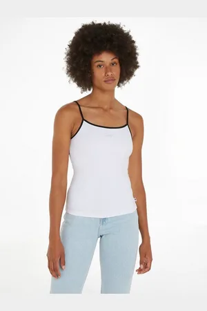 Tommy Hilfiger Spaghettitop TJW SLIM SCRIPT BINDING TOP mit Logo-Schriftzug