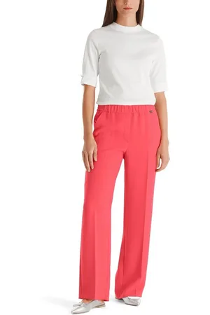Marc Cain Stoffhose Graphic Booster Premium Damenmode Weit und mit Bügelfalte – Hose WASHINGTON