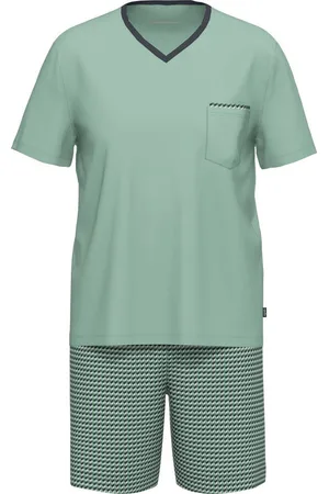 Ammann Pyjama Bio Herren-Shorty "EXTRA LIGHT COTTON" Single-Jersey gemustert - Verkäufer: Erwin Müller