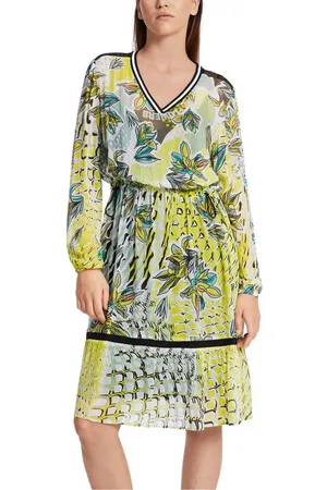 Marc Cain Midikleid "Sports Precious Cargo" Premium Damenmode Kurzes Viskosekleid mit Stufe
