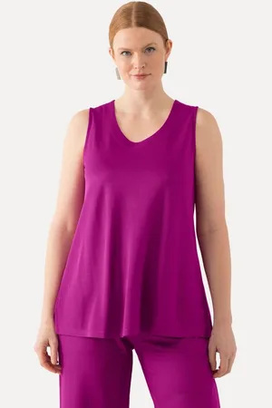 Ulla Popken Longtop Slinkytop Piqué A-Linie Rundhals ärmellos - Verkäufer: Popken Fashion Group