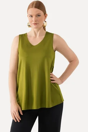 Ulla Popken Longtop Slinkytop Piqué A-Linie Rundhals ärmellos - Verkäufer: Popken Fashion Group